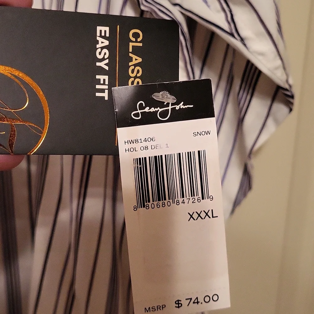 Sean John men's shirt, XXXL Classic Fit, black and white stripes - Picture 3 of 5